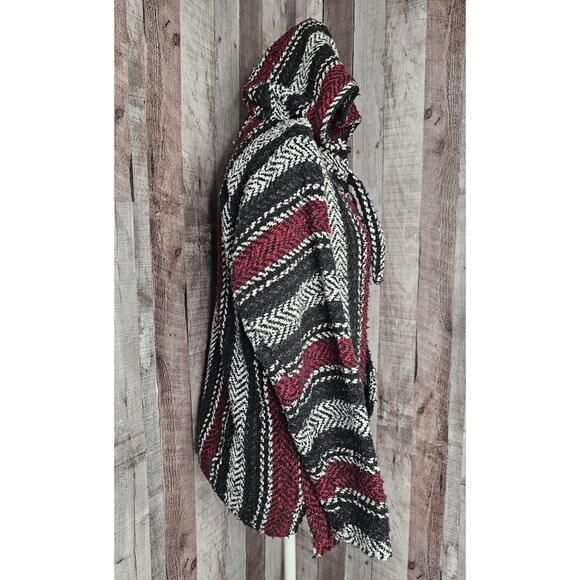 EARTH RAGZ Baja Mexican Pull Over HOODIE Rag Size Med Cotton VINTAGE Gift - Picture 4 of 7
